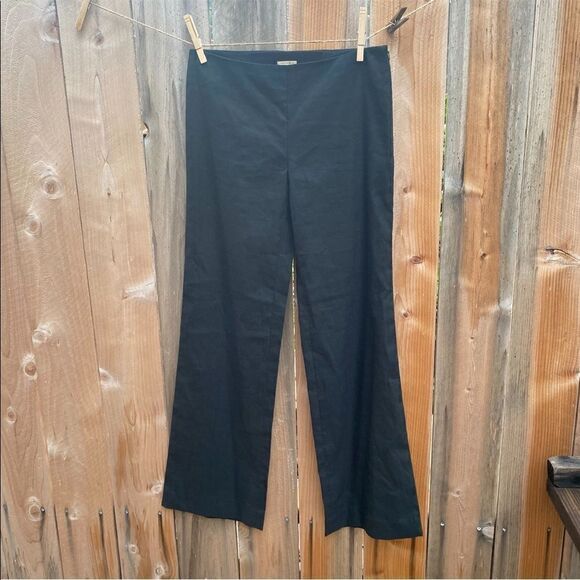 Max studio linen blend wide leg black pants size 0 NWT - Picture 1 of 16